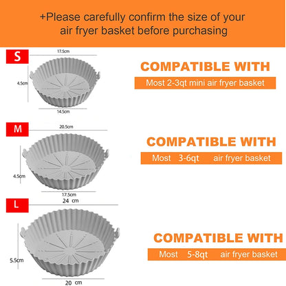Air Fryer Silicone Liners Round 7/8/9 inch