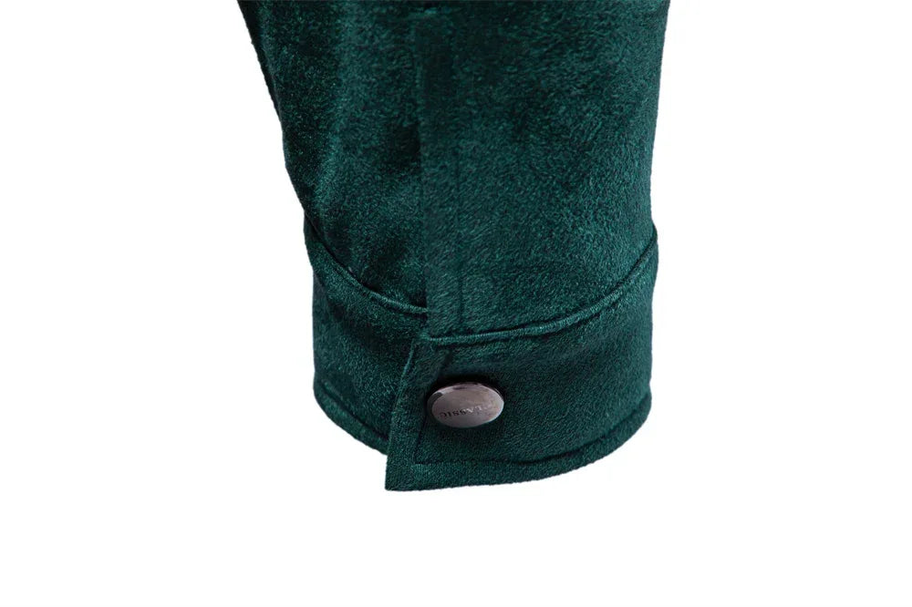 AIOPESON Men's Stand Collar Zip Suede Jackets - ShopHub