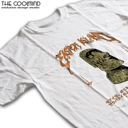 COOLMIND Easter Island Statue Graphic Cotton T-Shirt