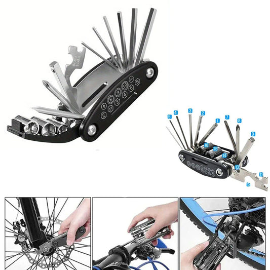 Folding Bike & Motorcycle Repair Tool Kit (16 in 1) Habicare
