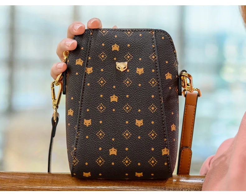 FOXER PVC Women's Cellphone Bag Fashion Signature Shoulder Bag 2026 New Lady Mini Crossbody Purse