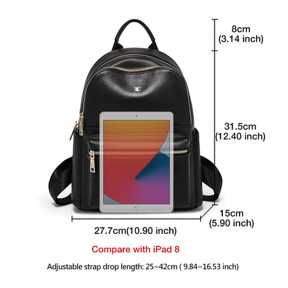 FOXER Brand  Women Cute Fashion Backpack Lady Leather +Microfiber Simple Travel School Bag Book Purse Quality Soft Daypack Gift