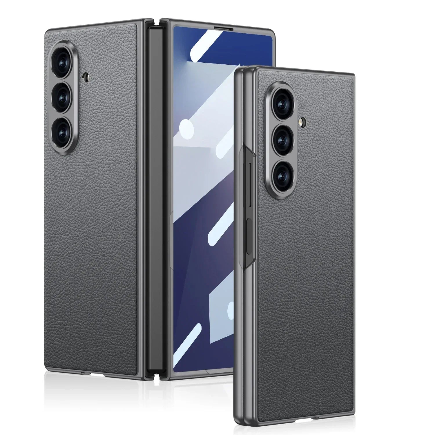 Luxury Plain PU Leather Case for Samsung Galaxy Z Fold 7 - ShopHub