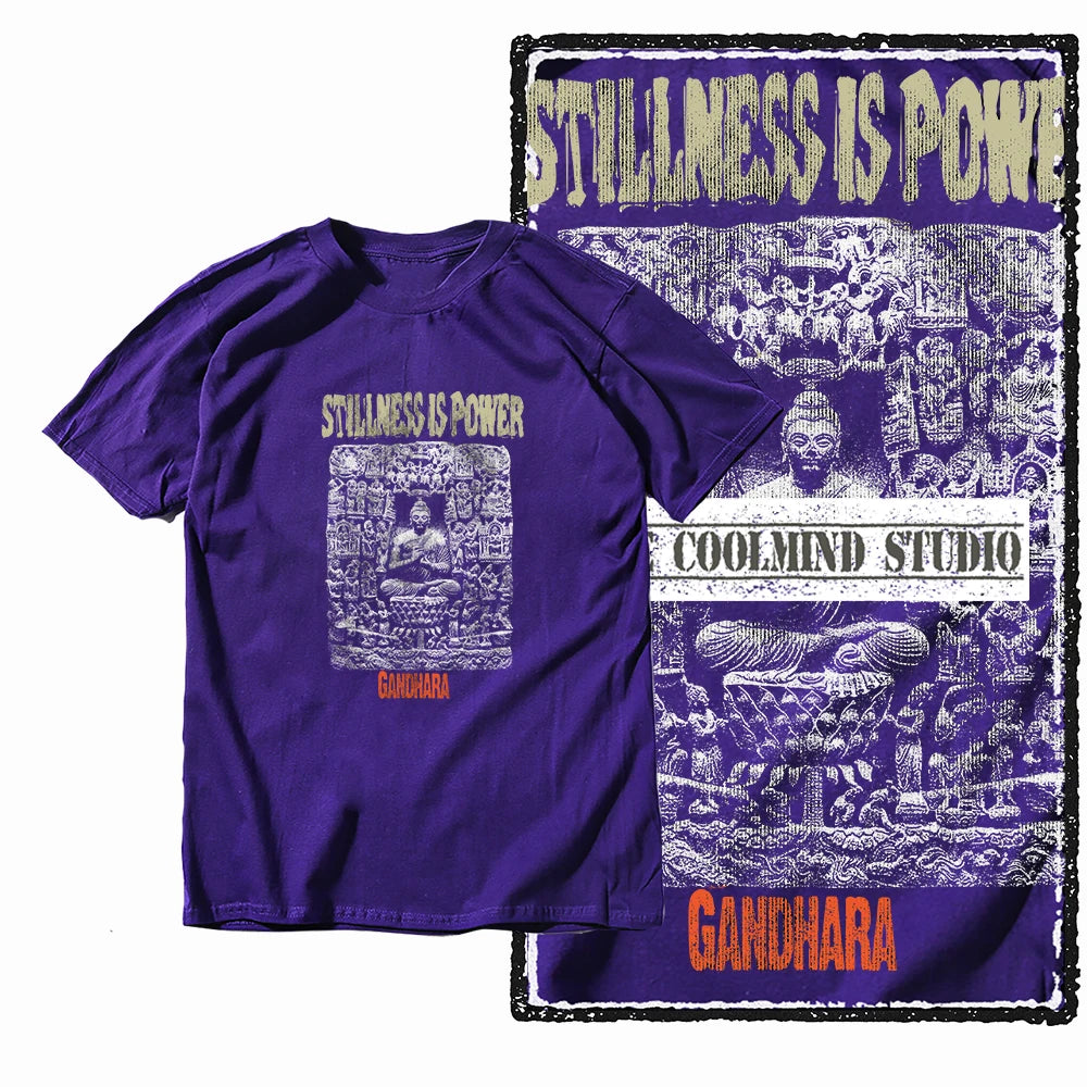 COOLMIND X0080 Serenity Buddha Graphic Cotton Tee