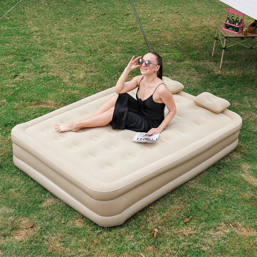 AZULBLANCO PVC Flocked Inflatable Mattress