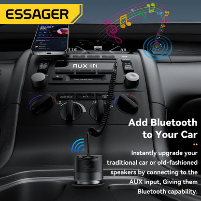 Essager Bluetooth 5.3 Car Charger 3.5mm AUX Adapter