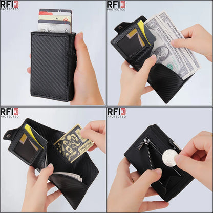 Rfid Carbon Fiber Card Holder Wallets