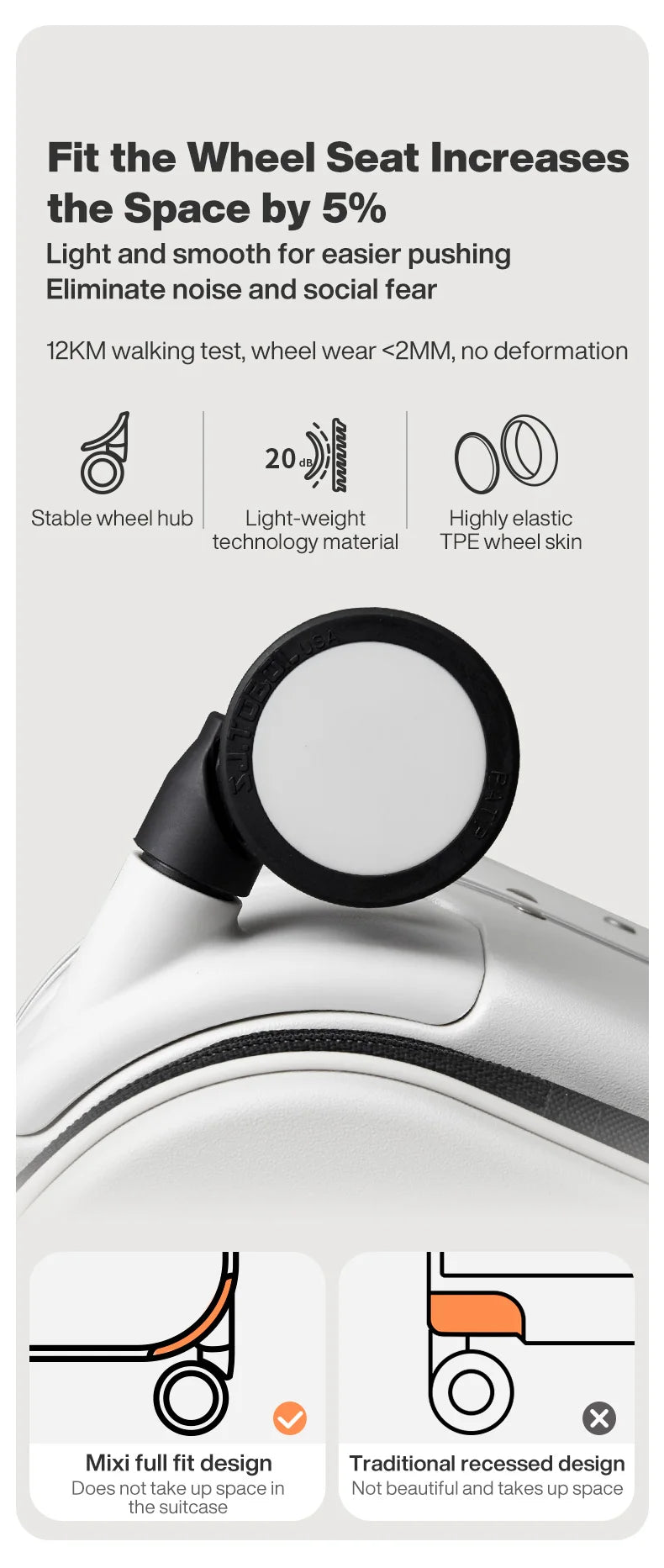 Mixi Premium Polycarbonate Rolling Suitcase