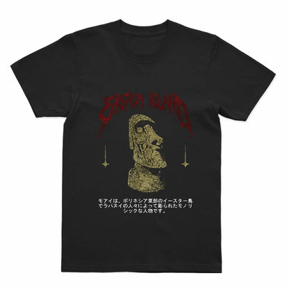 COOLMIND Easter Island Statue Graphic Cotton T-Shirt
