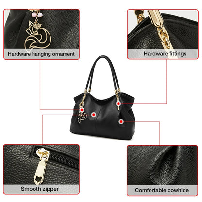 FOXER Women's Shoulder Bag — Genuine Leather Elegance for Every Day