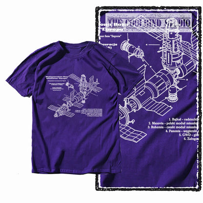 COOLMIND Z1149 Space Station Graphic Cotton Tee