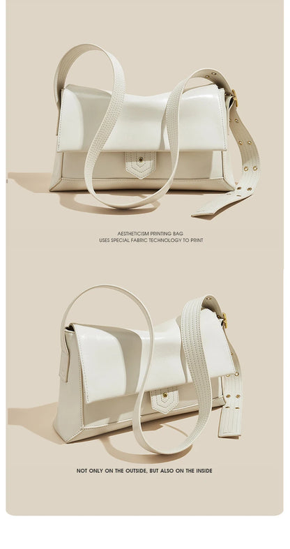 Retro Women's Shoulder Bag 2026 New Simple Large Tote Bag Split Leather + PU Female Soild Crossbody Bag Purse