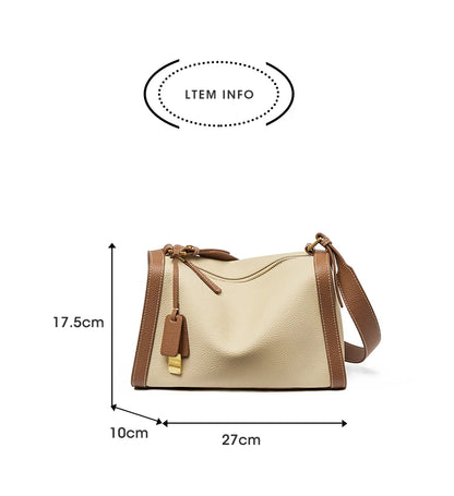 Women's Cowhide Leather Shoulder Bag Vintage Soft Messenger Handbag Fashion Crossbody Bags Female Underarm Bag DF900083S