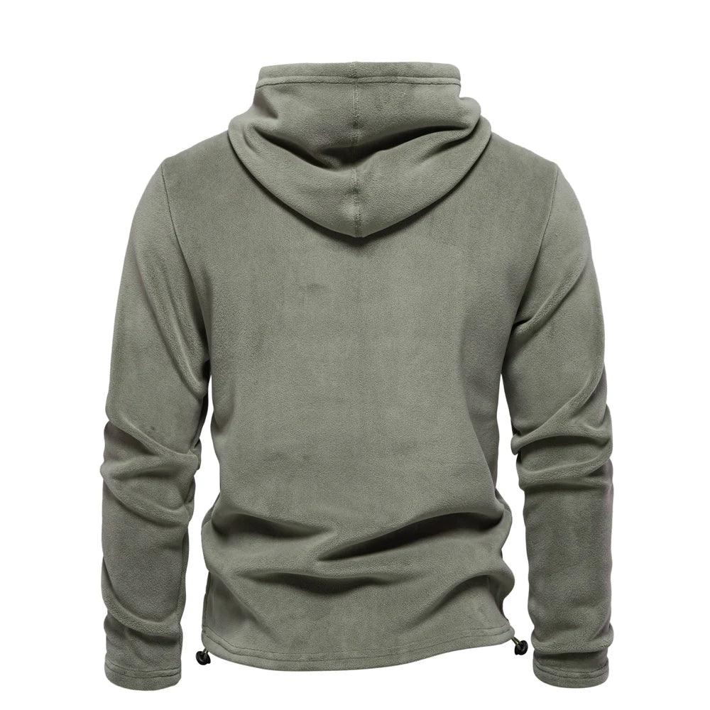 AIOPESON Solid Fleece Hoody - ShopHub