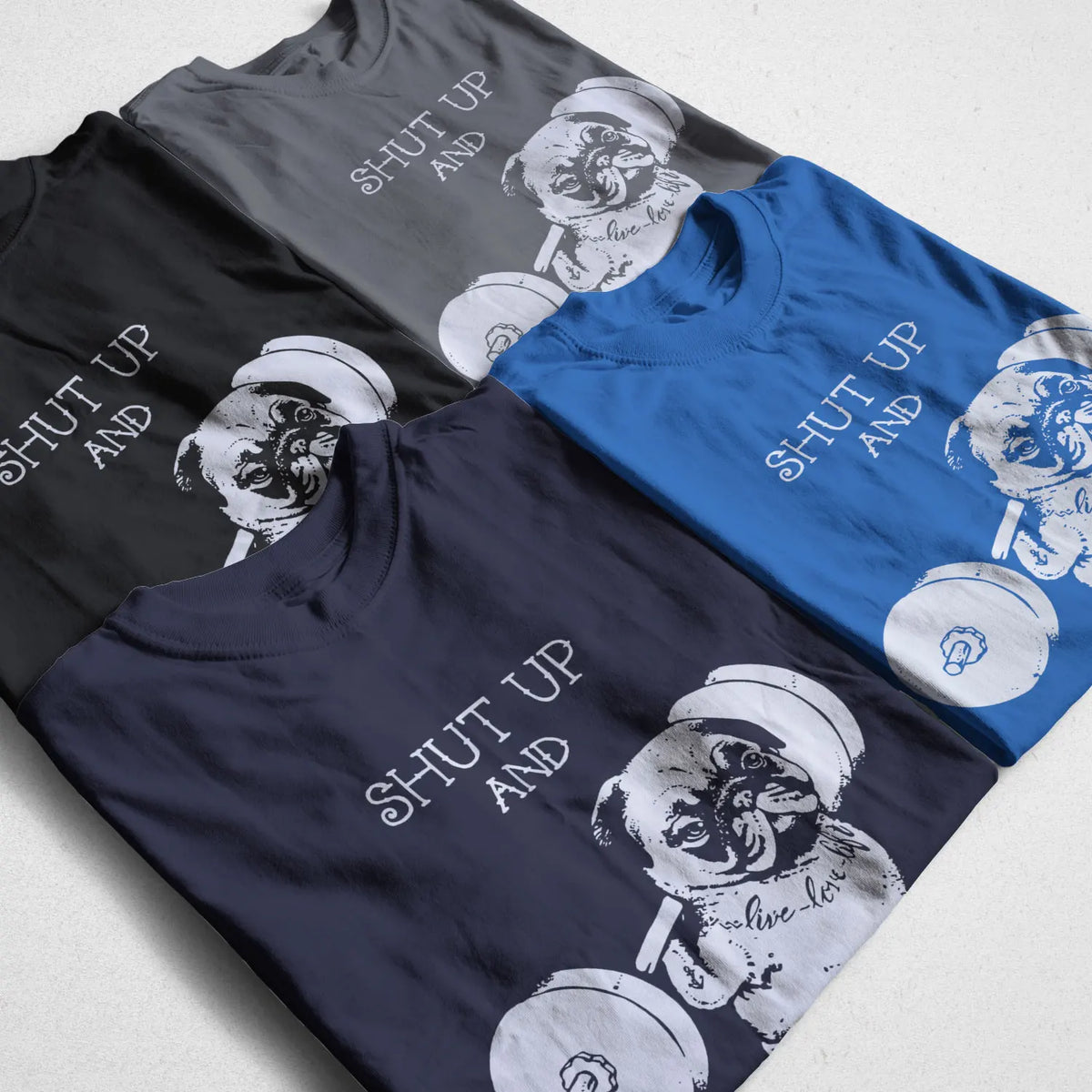 COOLMIND PU0117A Go Home or Go Hard Pug Cotton Tee