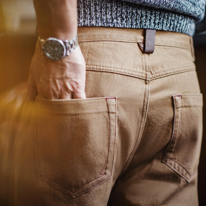 Maden Vintage Men's Washed Brown Jeans