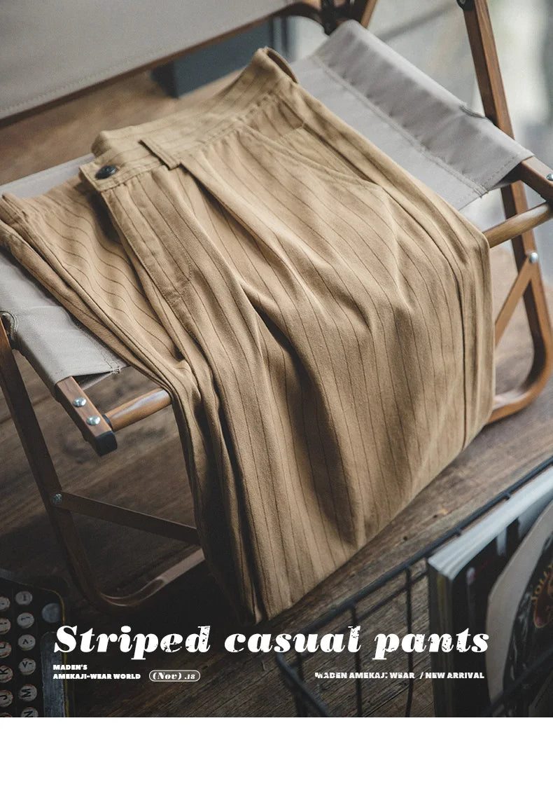 Maden Retro 12.8oz Grey Striped Jeans