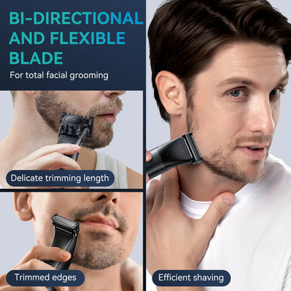 KENSEN S15 Electric Trimmer - Dual-sided Blade IPX6 Waterproof Body Hair Razor & Beard Trimmer 2 in 1 for Men