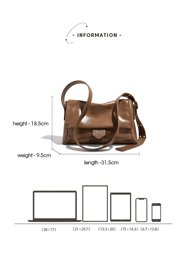 Retro Women's Shoulder Bag 2026 New Simple Large Tote Bag Split Leather + PU Female Soild Crossbody Bag Purse