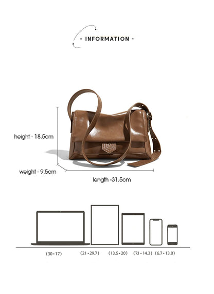 Retro Women's Shoulder Bag 2026 New Simple Large Tote Bag Split Leather + PU Female Soild Crossbody Bag Purse