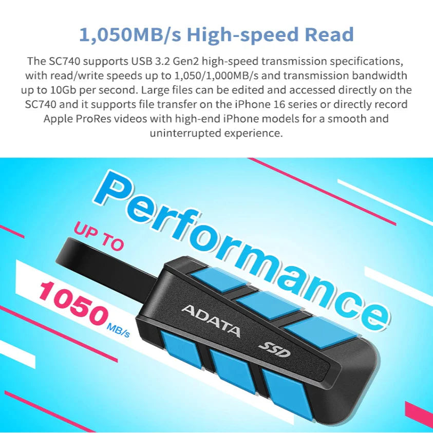 Portable SSD 500GB/1TB USB 3.2 (1050MB/s) Habicare