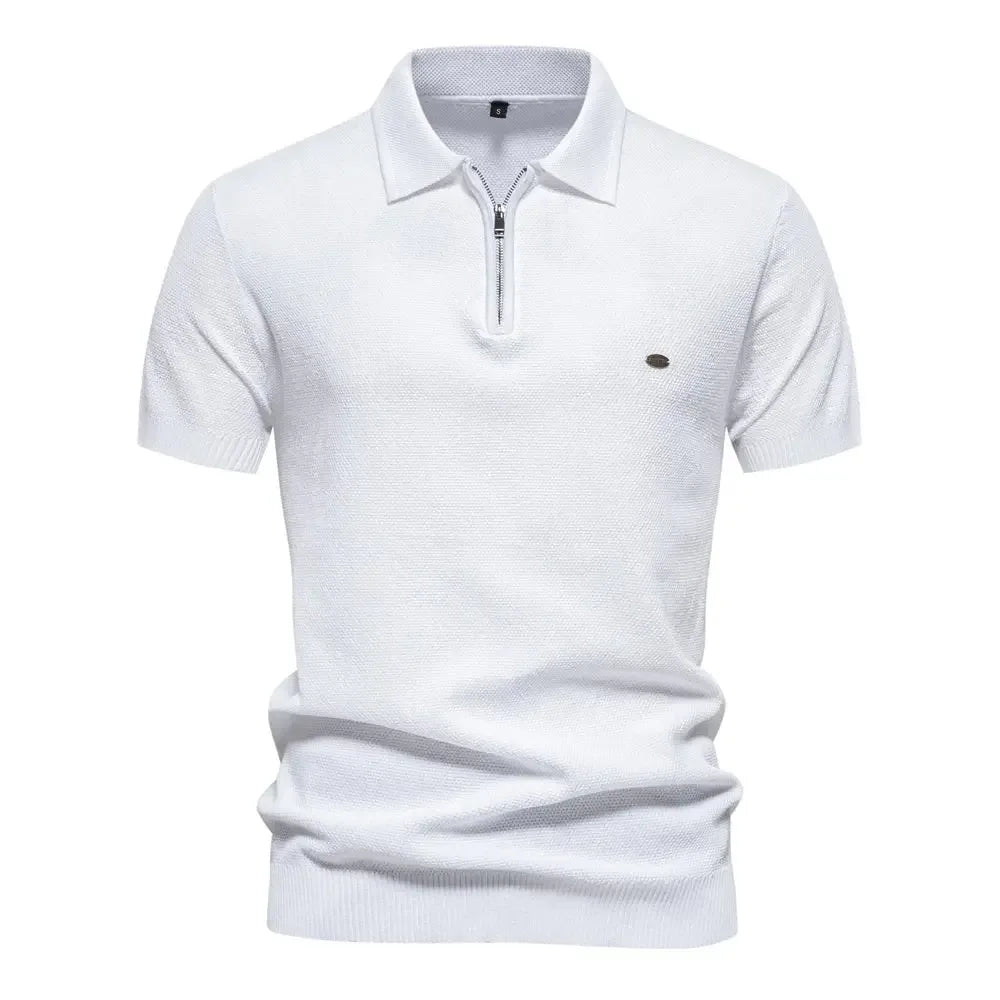 New Summer Ribbed Knit Polo Shirts - ShopHub