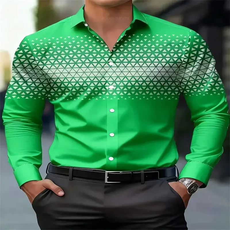 Men's Stylish Casual Red 3D Printing Shirts - ShopHub