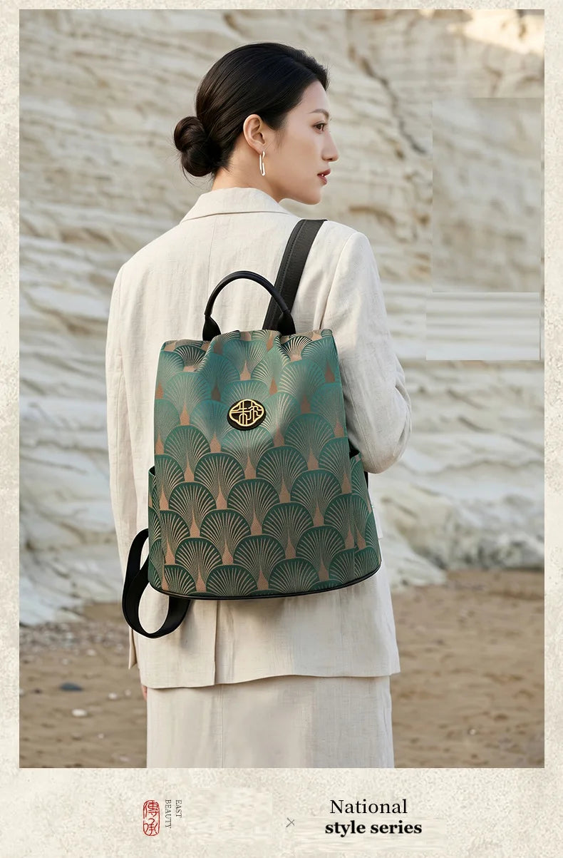 2026 New ZOOLER Handmade Cow Leather Backpack Luxury Large Capacity Backpack Chinese Style Backpack#JH936