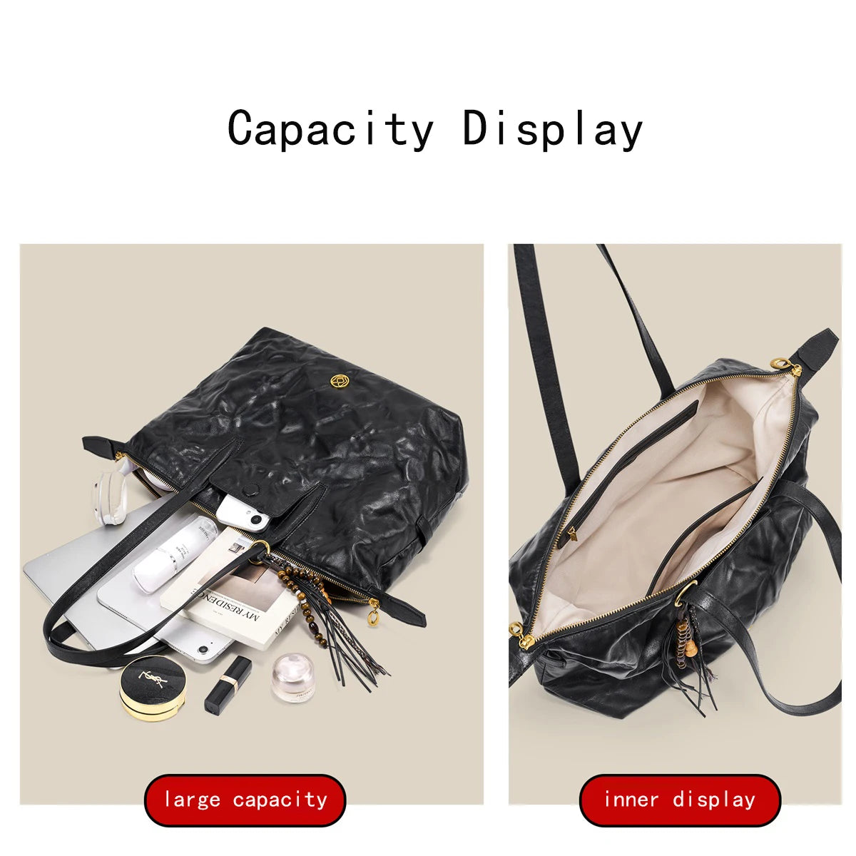 FOXER Luxury Genuine Leather Tote Bag