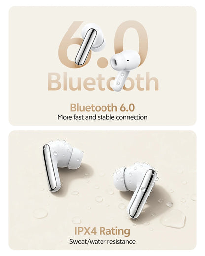 QCY MeloBuds N20 Earphones - Wireless Bluetooth 6.0 with 13mm Drivers and 50dB Adaptive Hybrid Noise Cancelling, 40Hrs Battery Life - ShopHub
