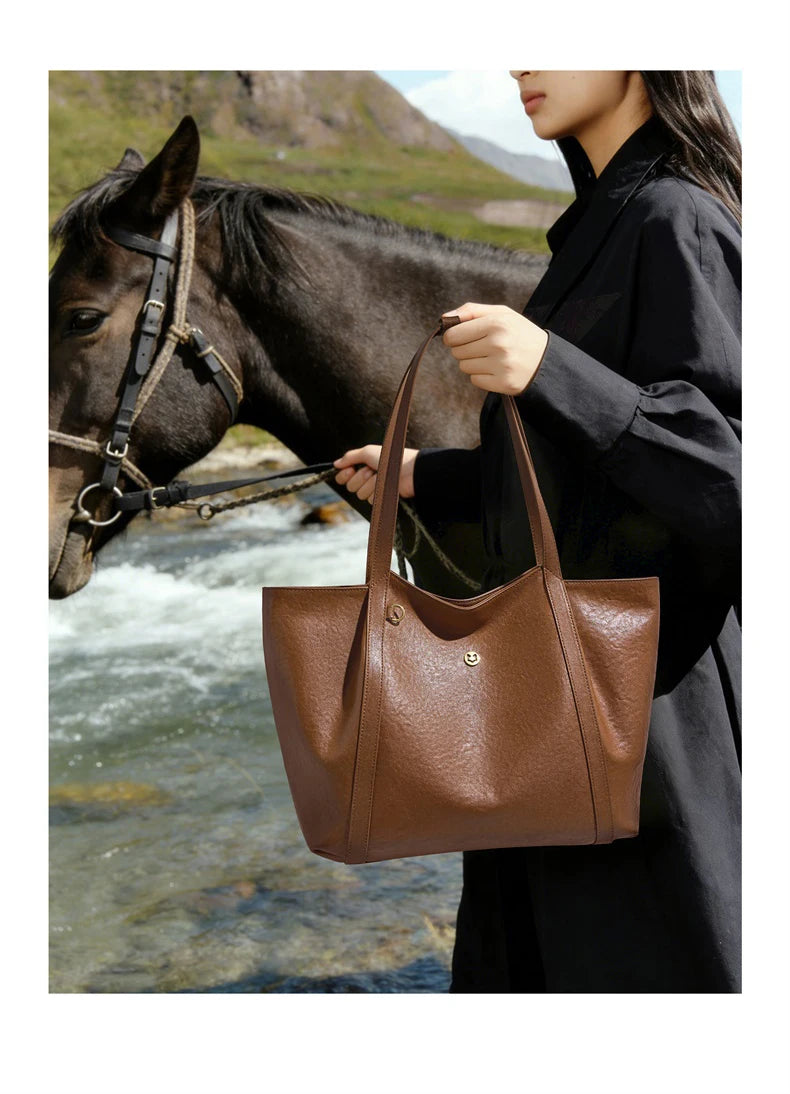 FOXER Women's Cow Leather Tote Shoulder Bag