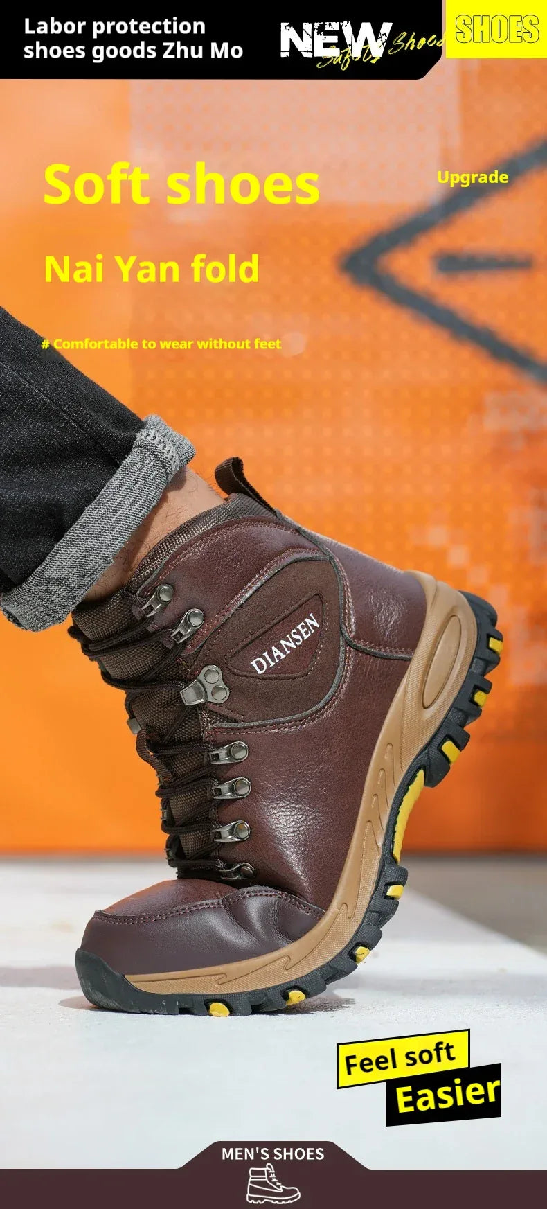 Men's Work Steel Toe Safety Boots - ShopHub