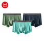 MiiOW Men Underwear Boxers - 3Pcs Cotton Antibacterial Crotch Silky Breathable Boxers