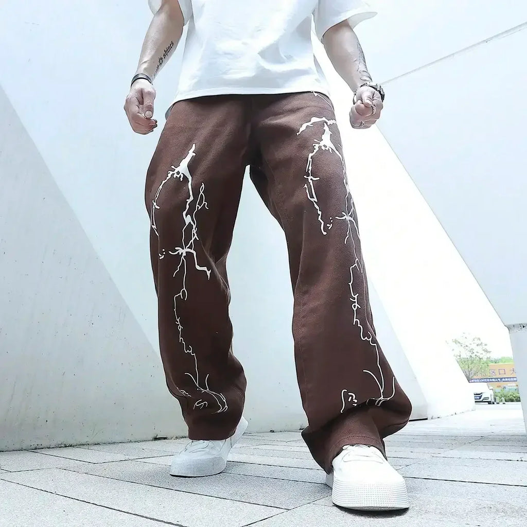Men's Stylish Graffiti Printing Jeans - ShopHub