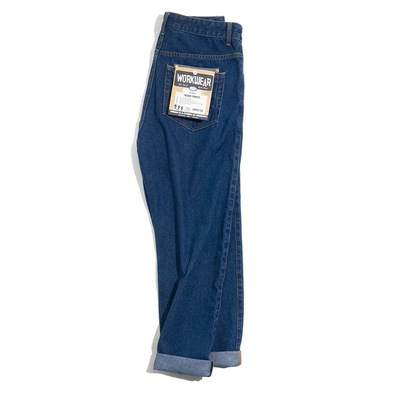 Maden 12.8 oz Retro Loose Straight Washed Denim Jeans