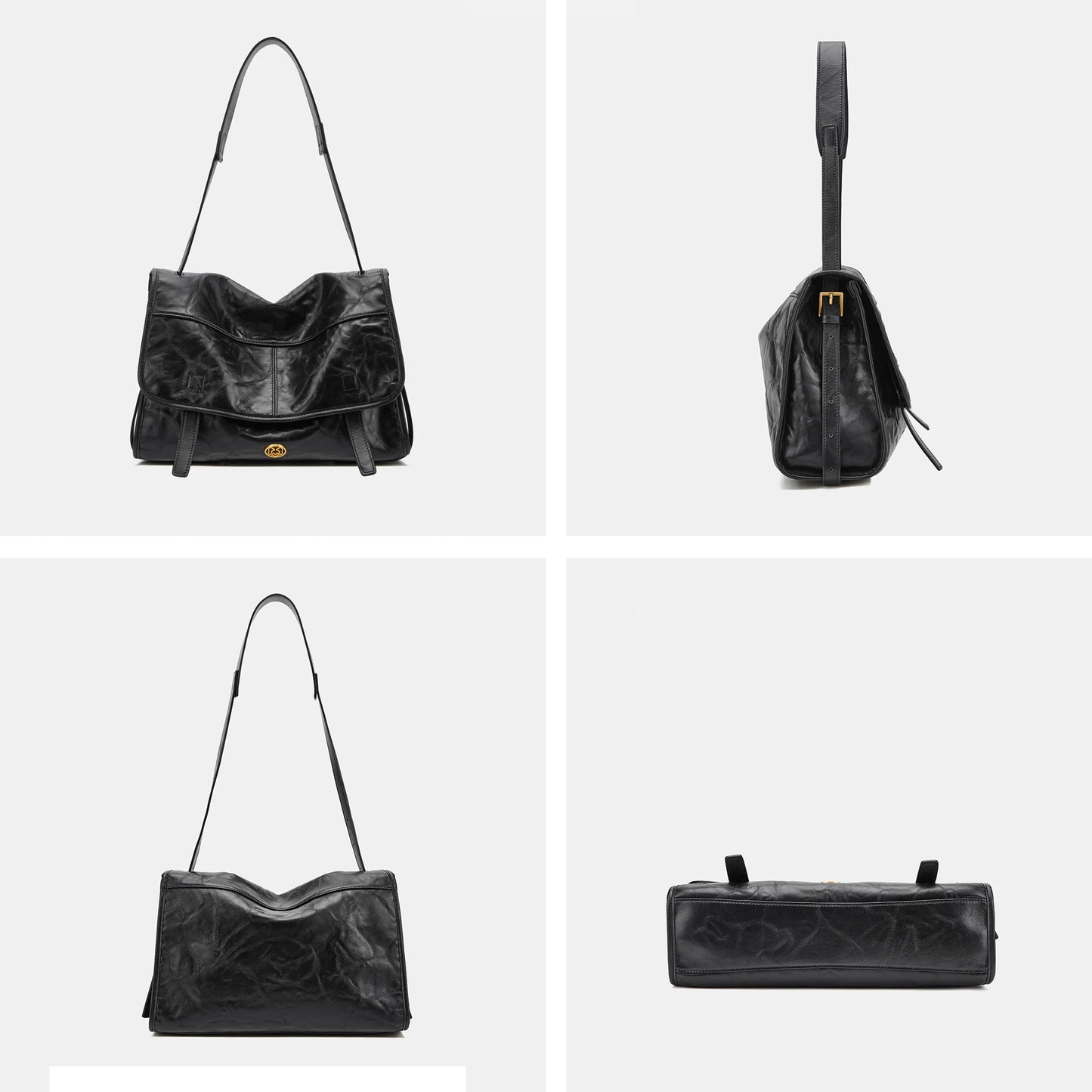 FOXER Wrinkled Genuine Leather Women's Crossbody Bag