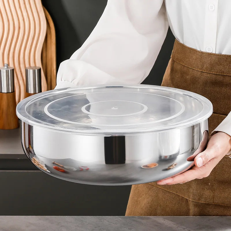 2Pcs Stainless Steel Kitchen Bowls with Lid