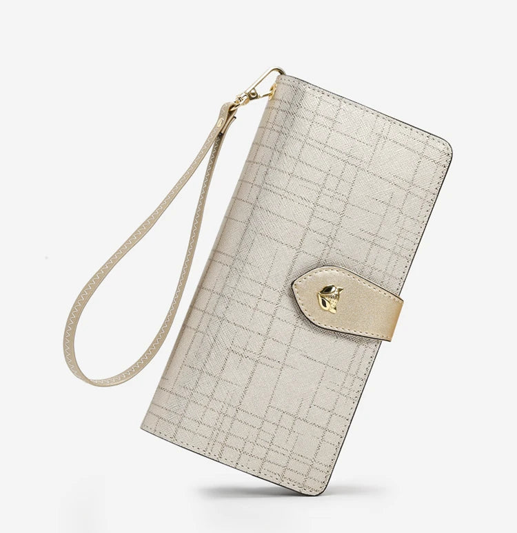 FOXER Split Leather Women's Long Clutch Wallet