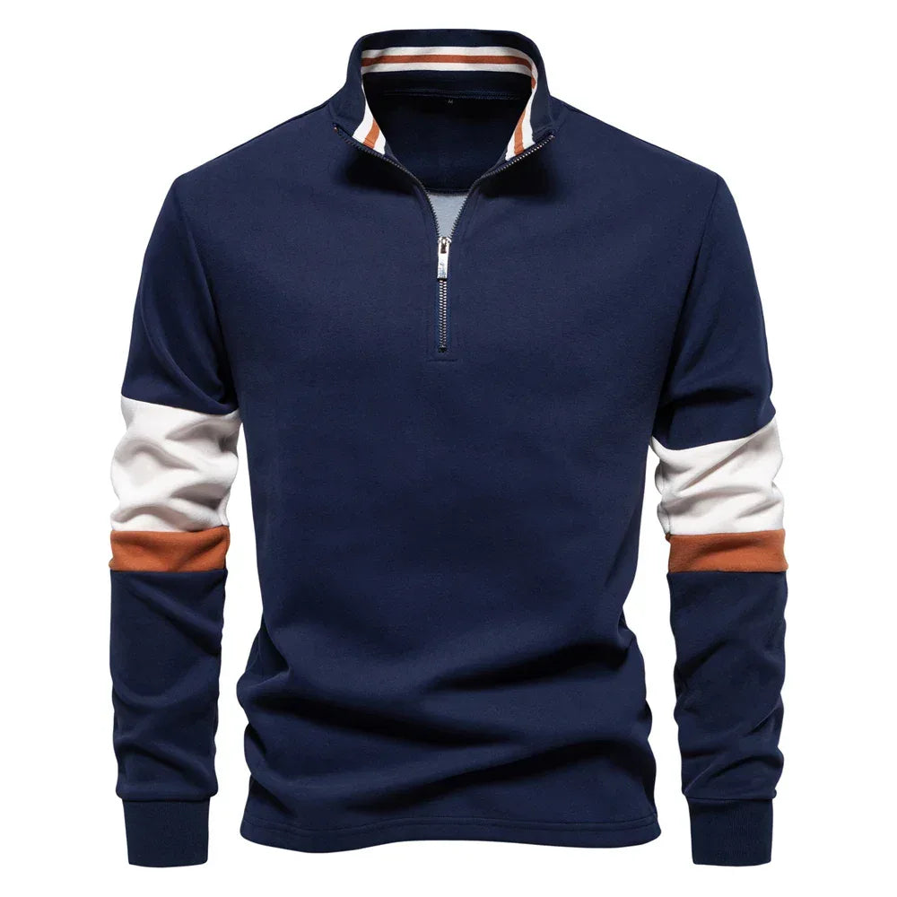 AIOPESON Men's Mock Neck Quarter-Zip Sweatshirts - ShopHub