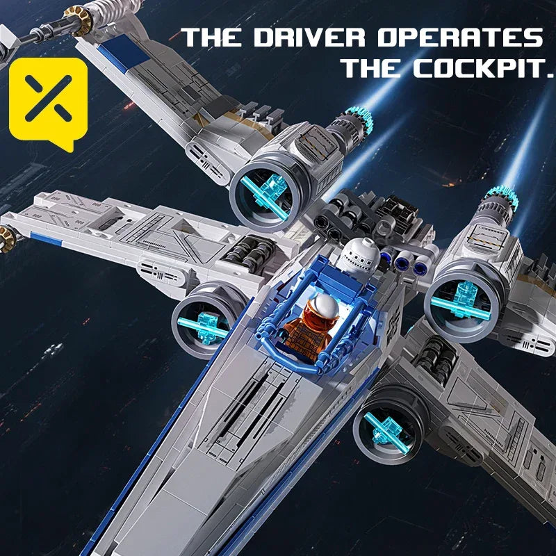 TOYLINX Space Fighter Jet DIY Model With 1271PCS - ShopHub