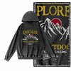 Off-Grid Adventure Graphic Acid-Washed Black Hoodie