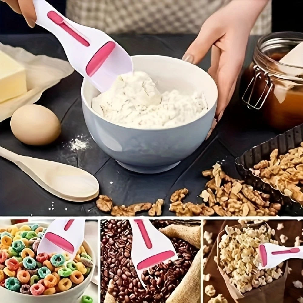 Non-Stick Cake Spoon - Push-Pull Mechanism for Easy Cleaning, Perfect for Brownies, Tarts, and Cookies in Home or Professional Baking