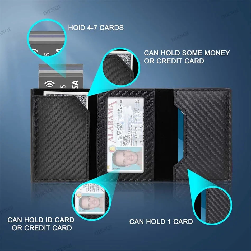 DIENQI C2304H1 Slim PU & Aluminium Card Holder