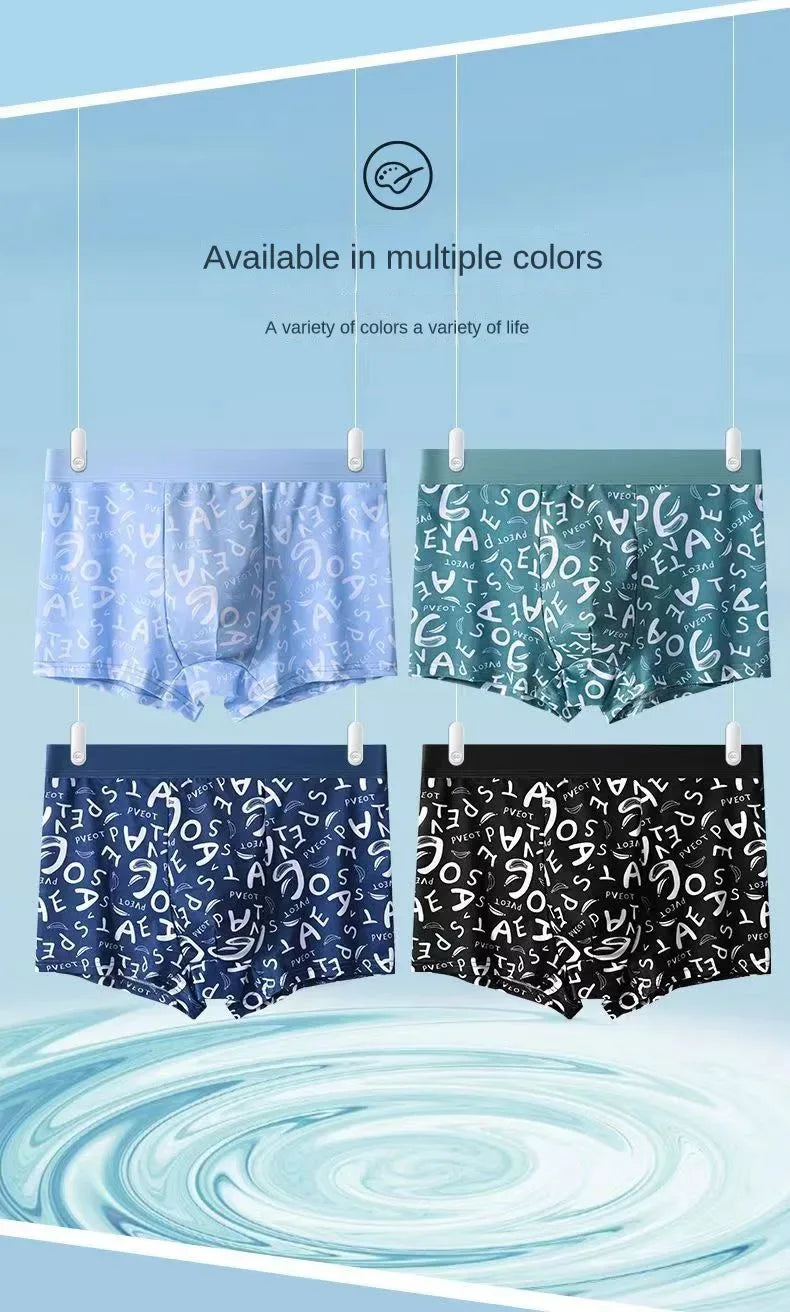 4 Pack Ice Silk Mesh Men's Boxer Shorts - ShopHub