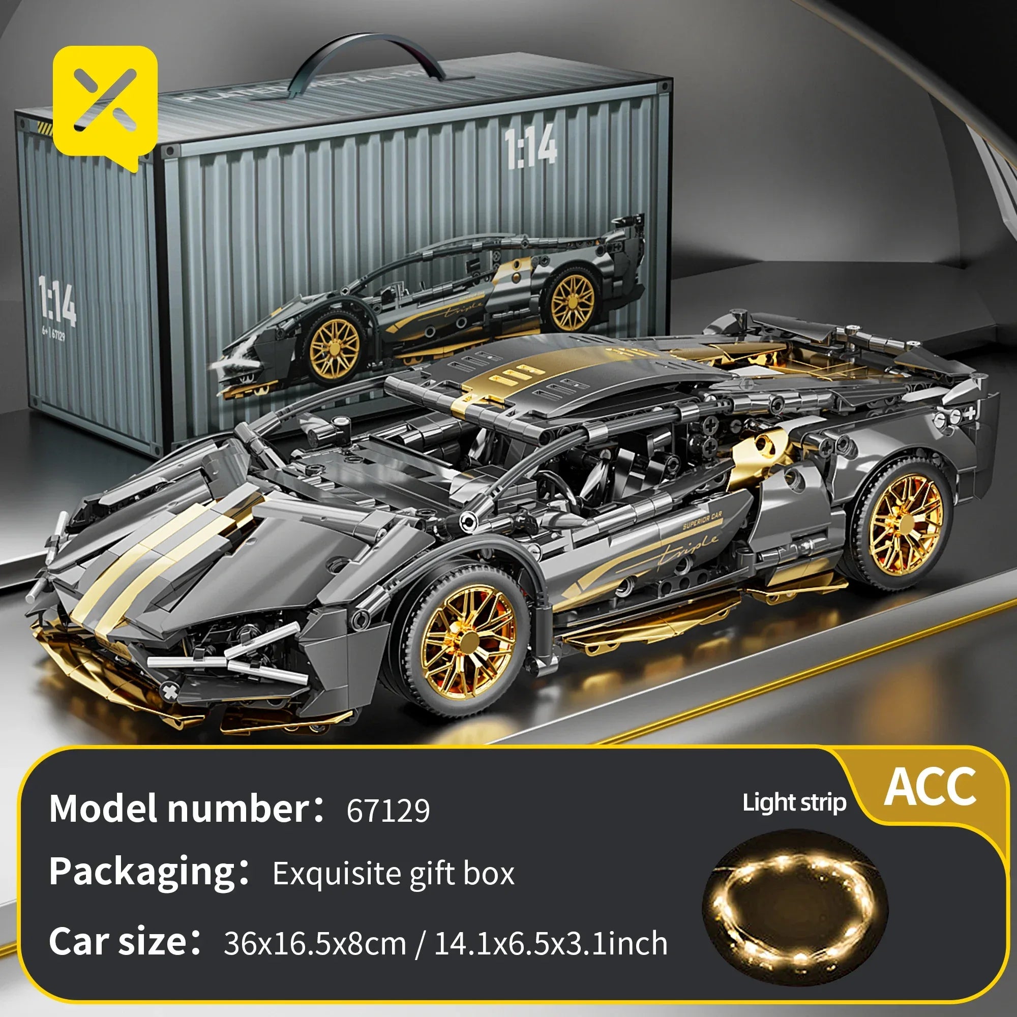 TOYLINX 1:14 Supercar Building Block Toy - ShopHub