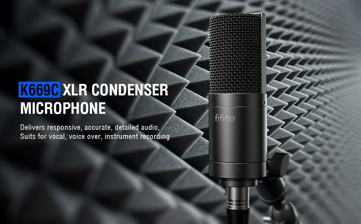 FIFINE XLR Condenser Microphone: Elevate Your Podcast, Streaming, and Vocal Recording