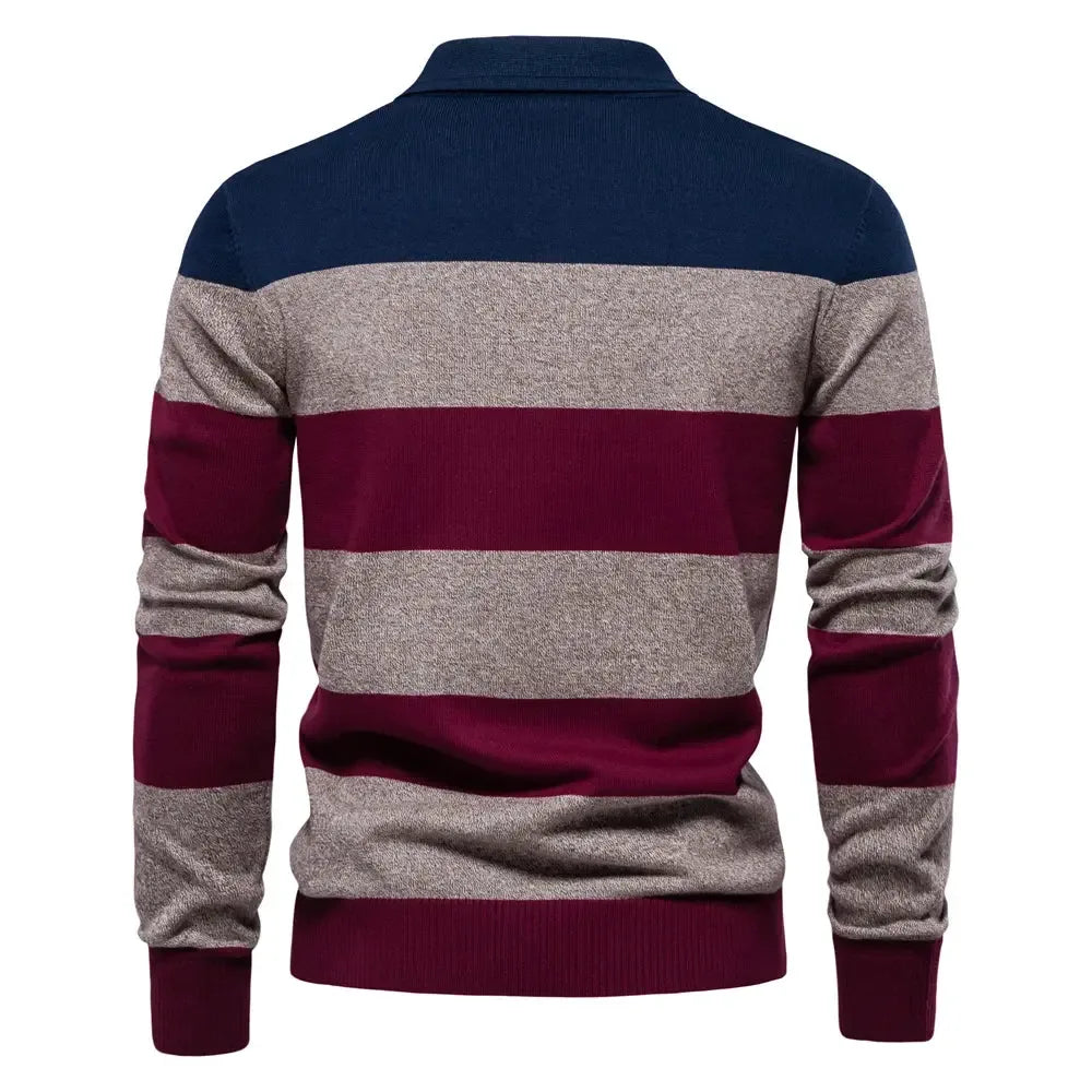 AIOPESON Men's Strip Cotton Sweaters - ShopHub