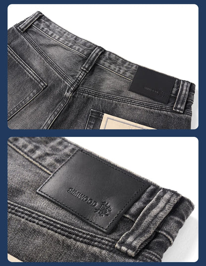 SIMWOOD High Standard 2026 Autumn New 13.5oz Loose Relax Washed Jeans Men Patched Denim Vintage Distressed Streetwear Pants