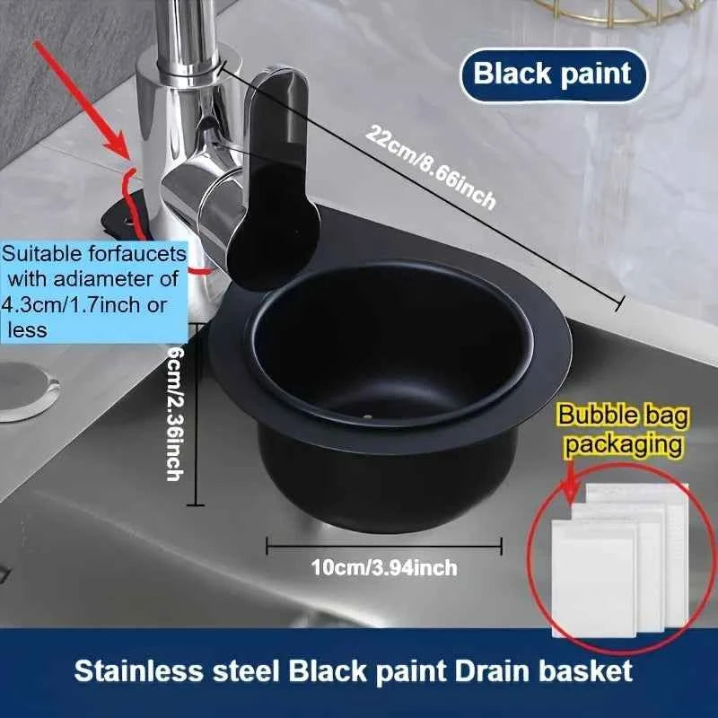 Stainless Steel Swan Sink Basket, Hang on Faucet for Food Scraps, Quick Drain Kitchen Colander Easy Clean