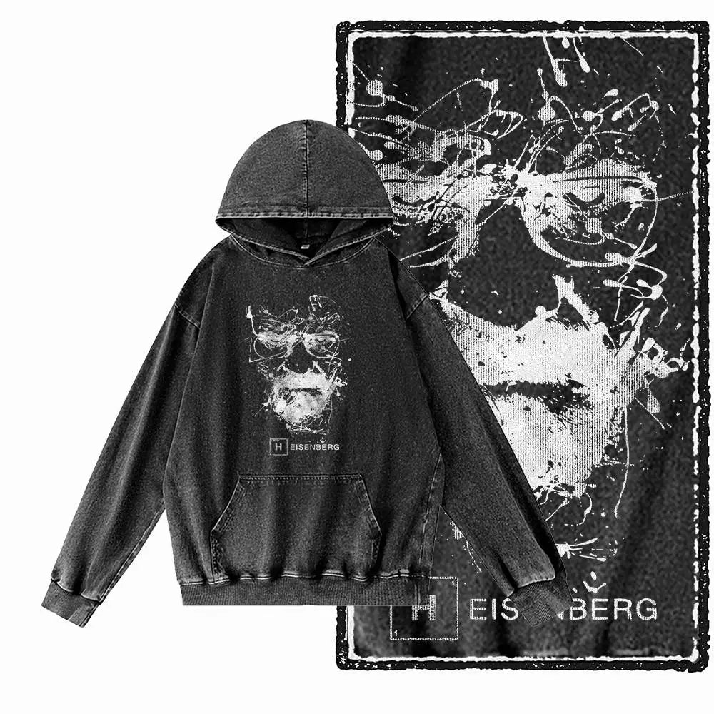Heisenberg Graphic Acid-Washed Black Hoodie